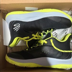 Black and Neon Green High-Top Sneakers